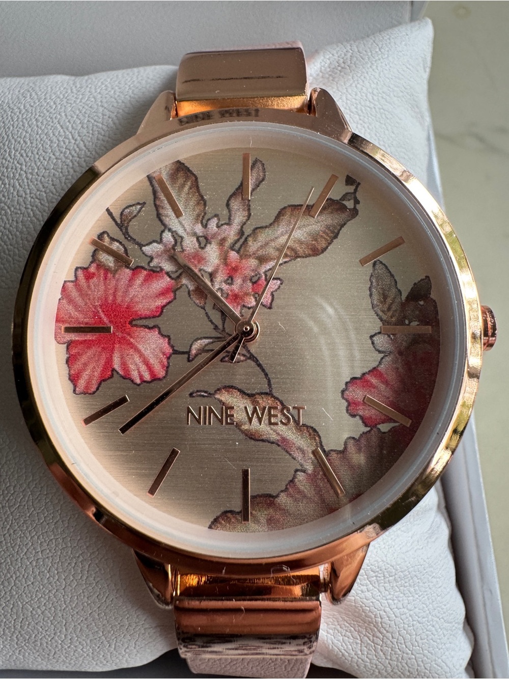 NWT and box Nine West floral dial watch